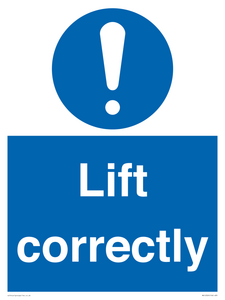 Lift correctly sign